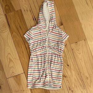 Striped Hooded Zip-Up swimsuit cover